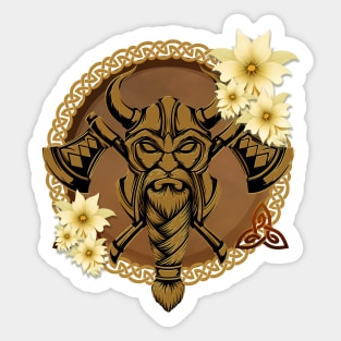 The fearless viking with Helmet with horns. Sticker